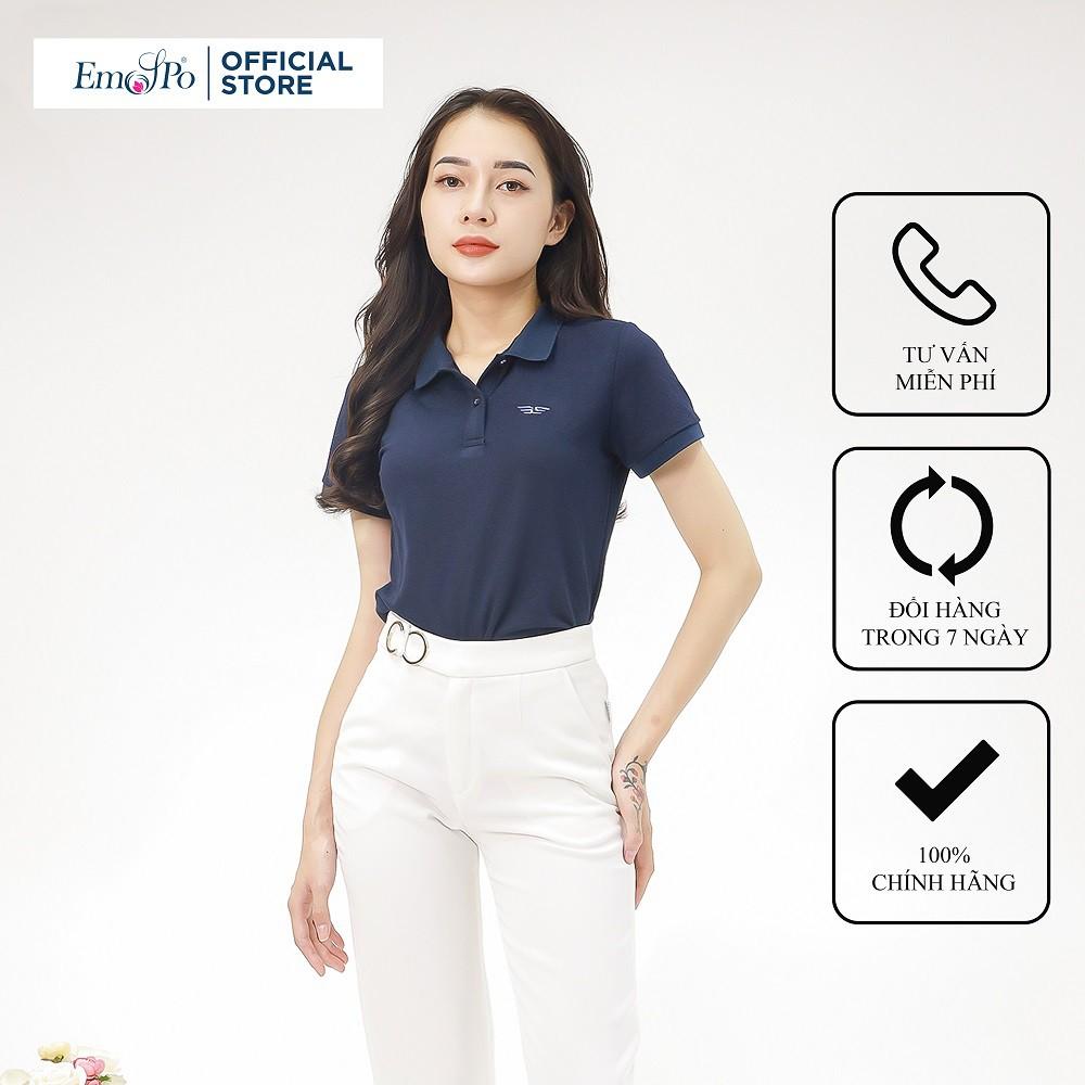 Áo Polo nữ cổ bẻ phối UCO vải cotton cá sấu cao cấp, dáng đẹp, thêu họa tiết màu trắng, xanh, navy ATS0497 -