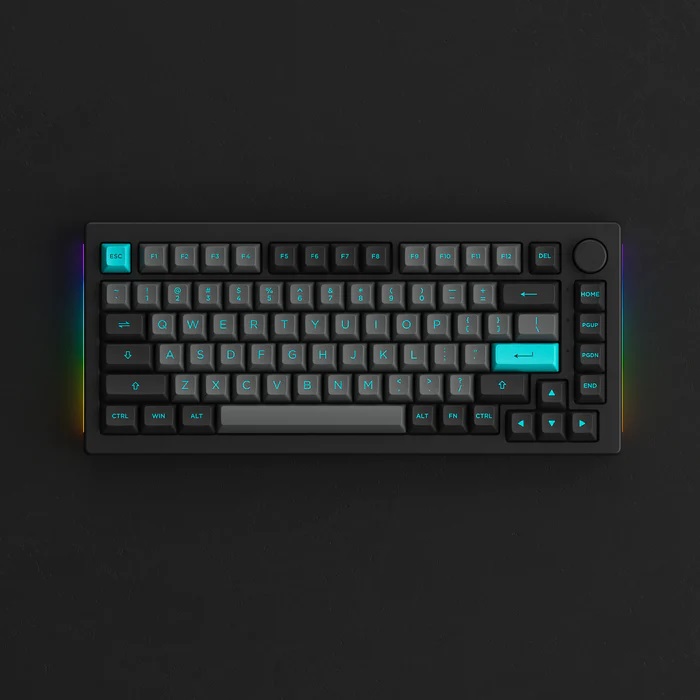 Bàn phím máy tính AKKO 5075B Plus Black & Cyan_Mới, hàng chính hãng
