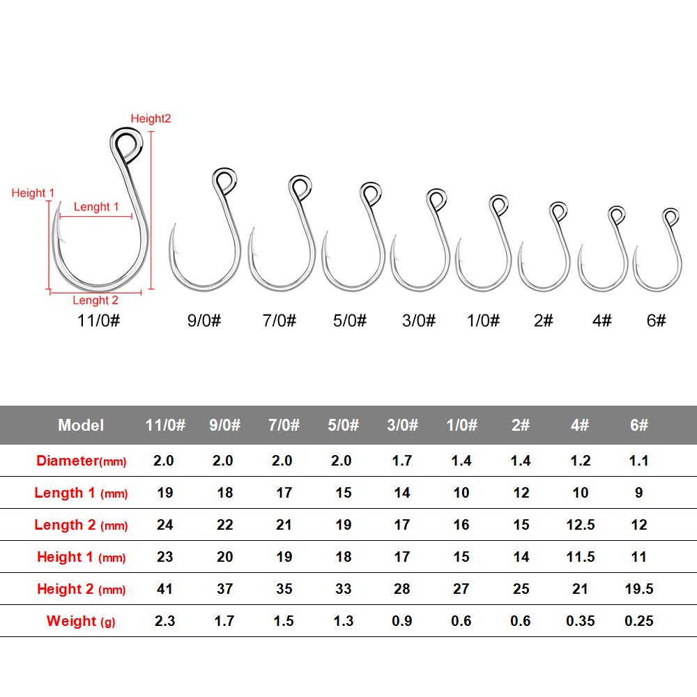 20 cái móc câu cá thép carbon mạnh mẽ cho câu cá nước ngọt nước mặn