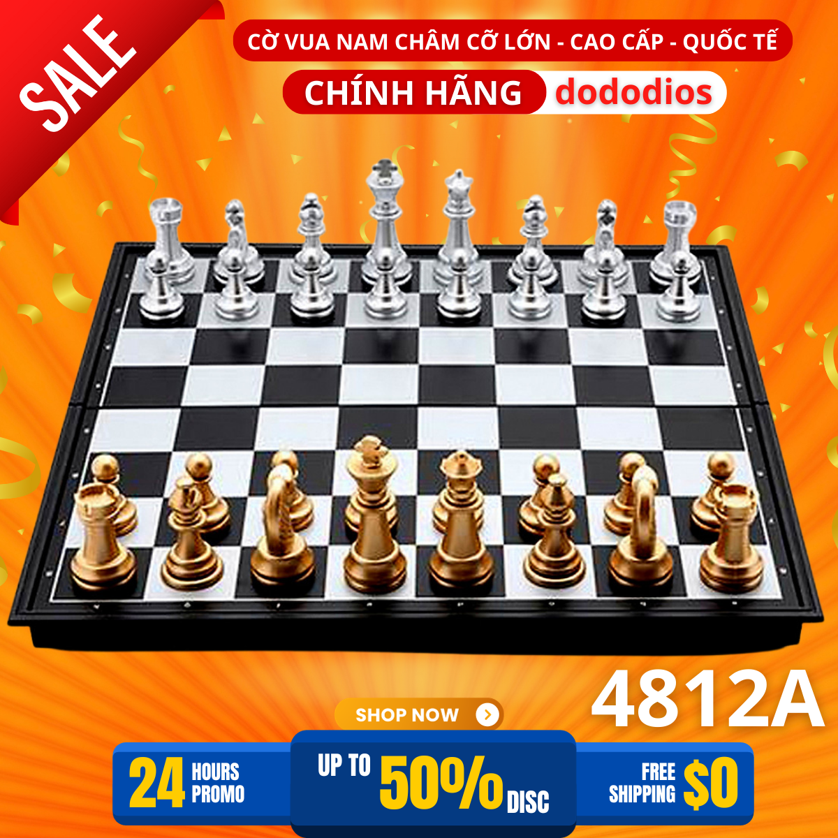 Bộ Cờ Vua Nam Châm Cao Cấp Chính Hãng Dododios - Nhiều Kích Cỡ - Cỡ Trung 32Cm32Cm
