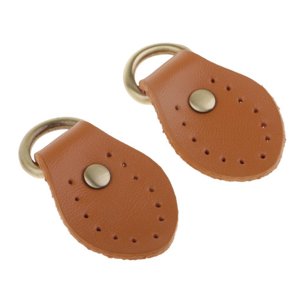 2-7pack 2pcs PU Leather Handle Snap Buckles for Handbag Making Accessories Brown