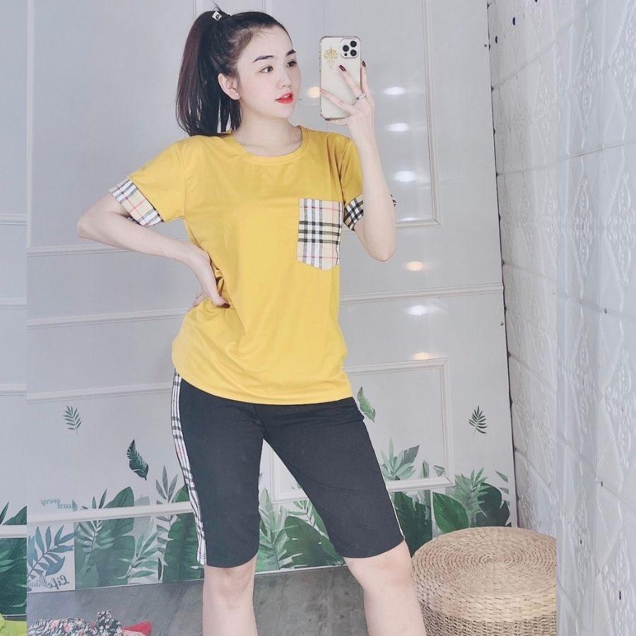 Đồ bộ nữ bộ ngủ trung niên thun cotton thể thao bigsize ESHOP AD17 đồ bộ mặc nhà quần áo nữ quần lửng đẹp dễ thương cute