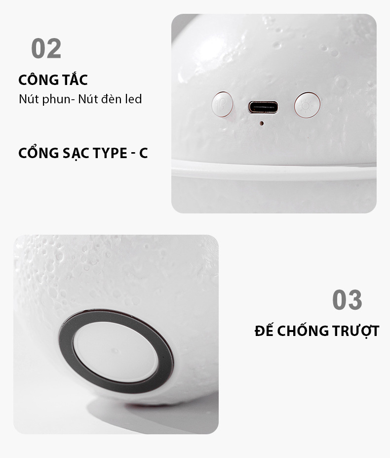 Máy Phun Sương Sao hỏa, siêu xinh,ba chế độ ánh sáng- D1508