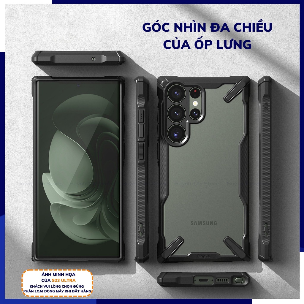 Ốp lưng s23 ultra s23 plus RINGKE chính hãng trong suốt chống sốc FUSION X chống ố vàng phụ kiện điện thoại huỳnh tân store - Hàng nhập khẩu