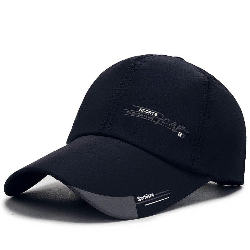 Mùa Hè Thể Thao Ngoài Trời Nón Nhanh Khô Nam Nón Dòng Thời Trang Mũ Bóng Chày Dài Che Vành Bóng Nón Snapback Cho Hat xương Gorras Color: Navy
