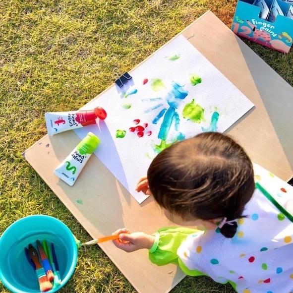 Finger Paint Mideer bộ màu kèm sổ vẽ tay cho bé chính hãng an toàn kèm bộ cọ vẽ màu nước