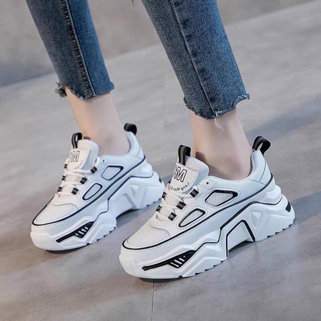 Giày Sneaker nữ MK độn đế 5cm siêu êm chân mẫu mới Hot trend 2021, giày nữ đi học phong cách thể thao cá tính