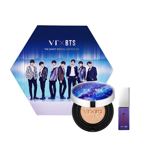 Sản Phẩm Phấn nước CC Cushion số 23 + Son môi VT X BTS THE SWEET SPECIAL EDITION màu 02 RosyPeach: San hô