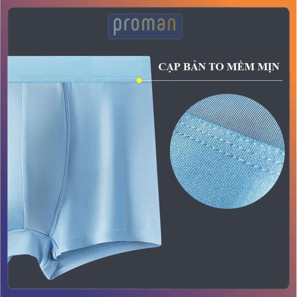 Quần Lót Nam Thun Lạnh Đúc Lụa không đường may, Sịp đùi nam đúc su co dãn 4 chiều - PROMAN