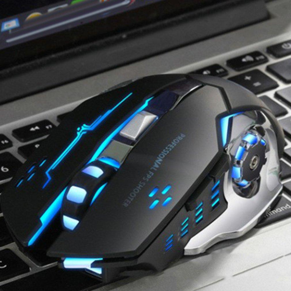 X8 Chuột Chơi Game Không Dây Sạc Im Lặng LED Backlit Quang USB Ergonomic Chuột Chơi Game LOL Chuột Lướt Game Thủ Chuột Cho Máy Tính