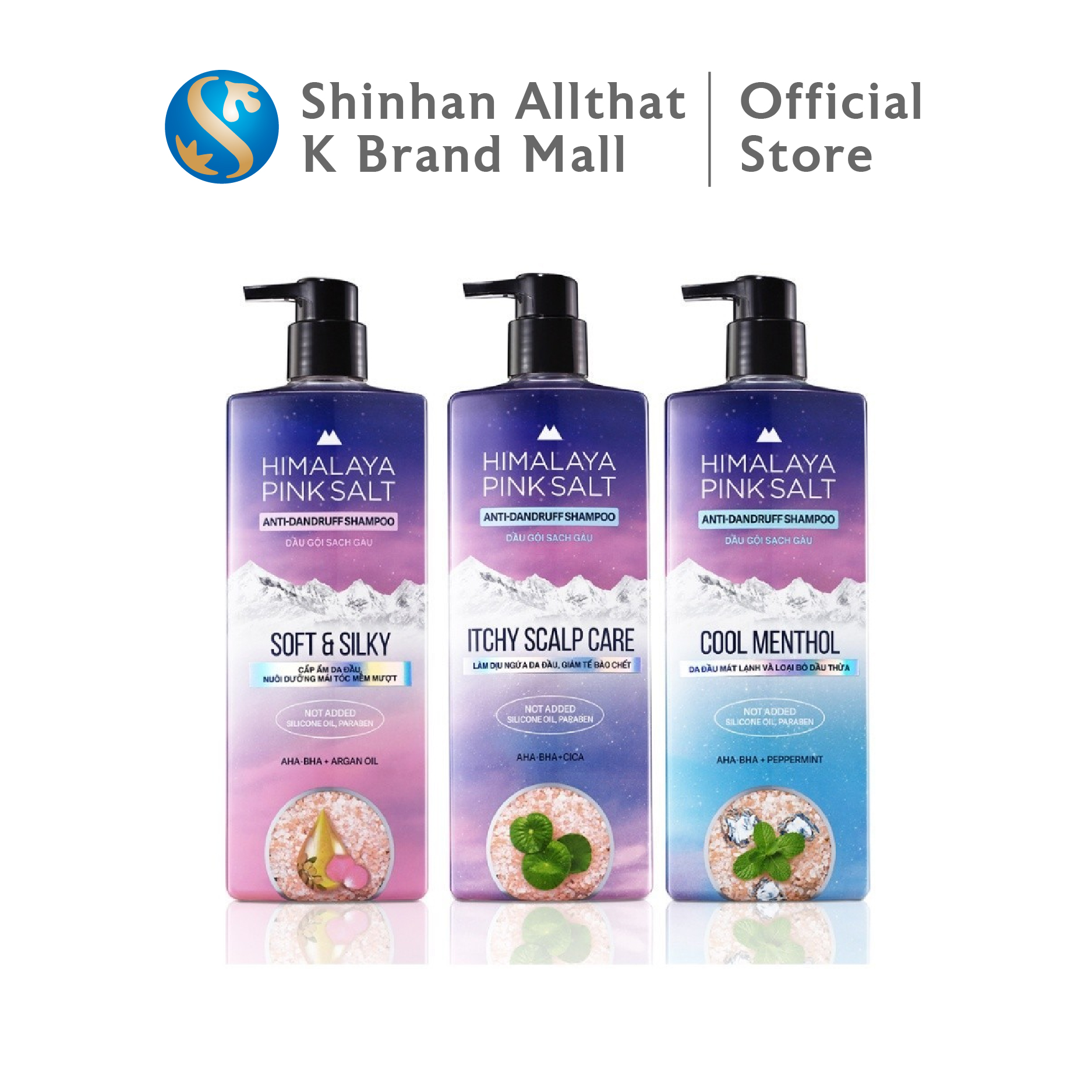 Dầu gội sạch gàu muối hồng Ngăn Ngừa Gàu, Giảm Ngứa Himalaya Pink Salt mát lạnh bạc hà 650ml