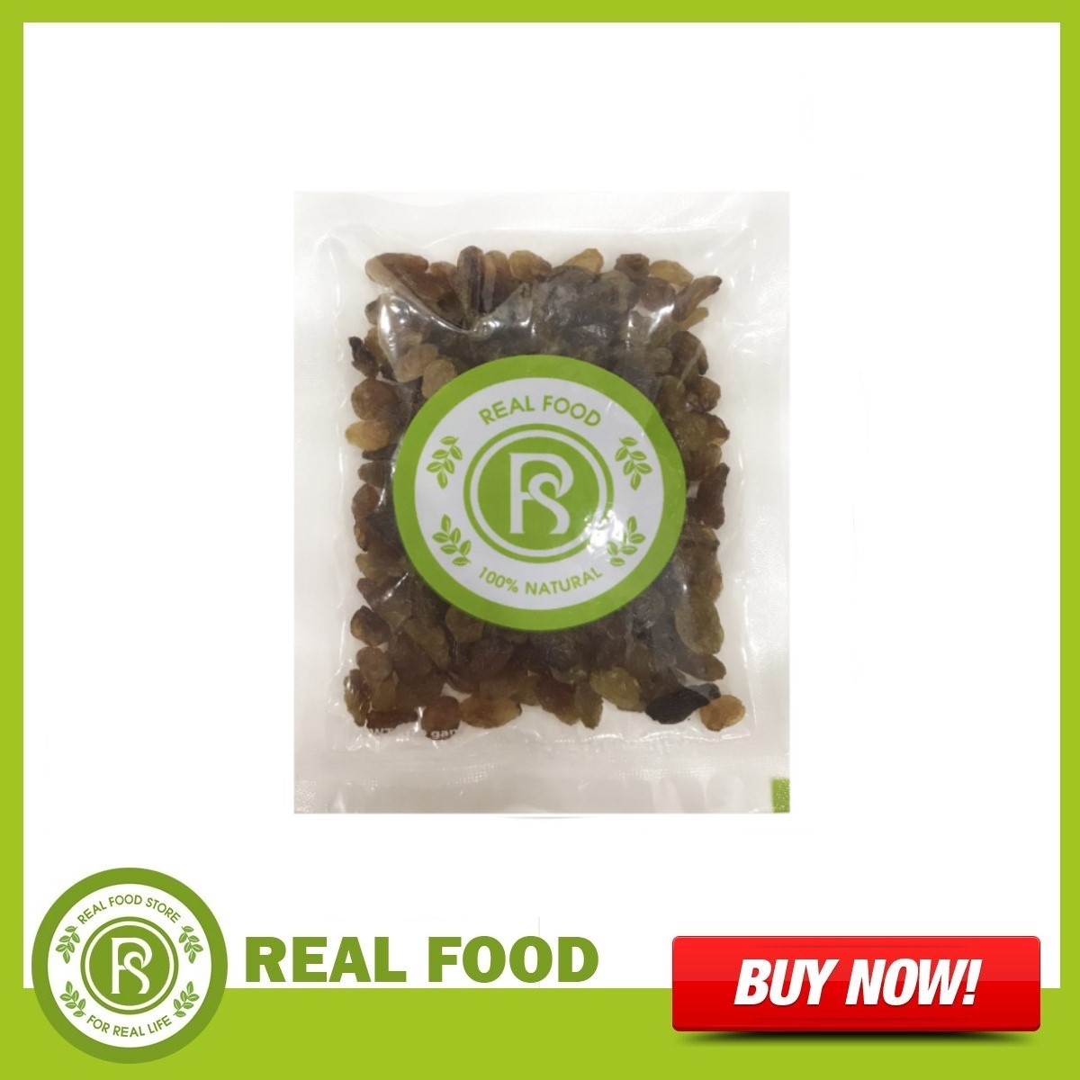 100G Nho Khô Nâu Real Food (Brown Raisin)