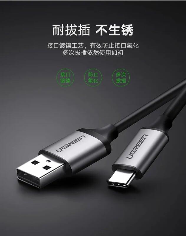 Ugreen UG50544CM183TK 1.5M màu Xám Cáp chuyển đổi TYPE C sang HDMI dương + hỗ trợ cổng USB cấp nguồn - HÀNG CHÍNH HÃNG