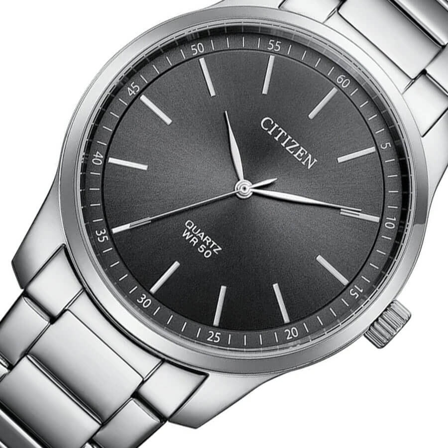 Đồng Hồ Nam Citizen Pin BH5001-56H - Dây Kim Loại - Kính Khoáng - Mặt Xám