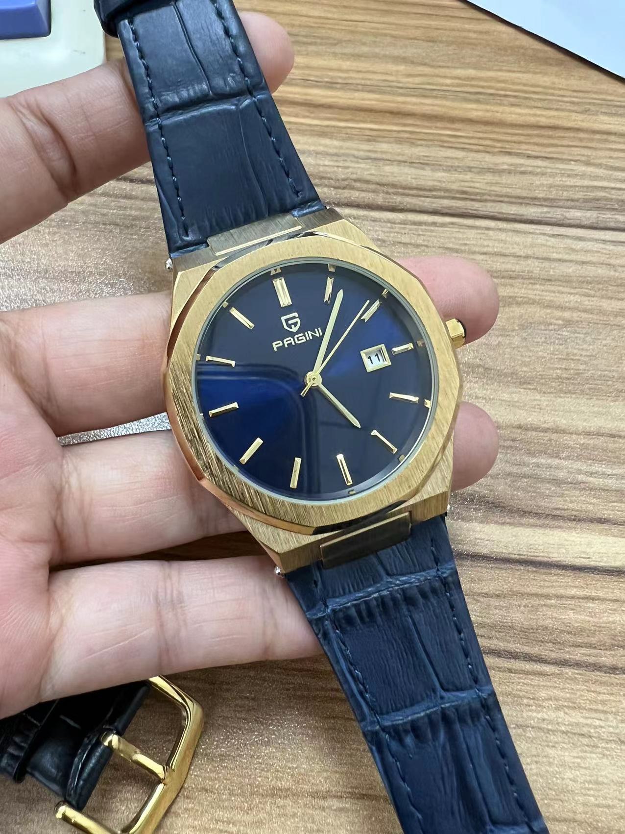 Đồng Hồ Nam Thương Hiệu PAGINI PA1859 Dây Da, Hiển Thị Lịch Ngày Cao Cấp