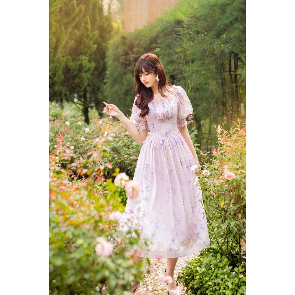 TIELA Đầm váy hoa tay phồng - Maika Dress