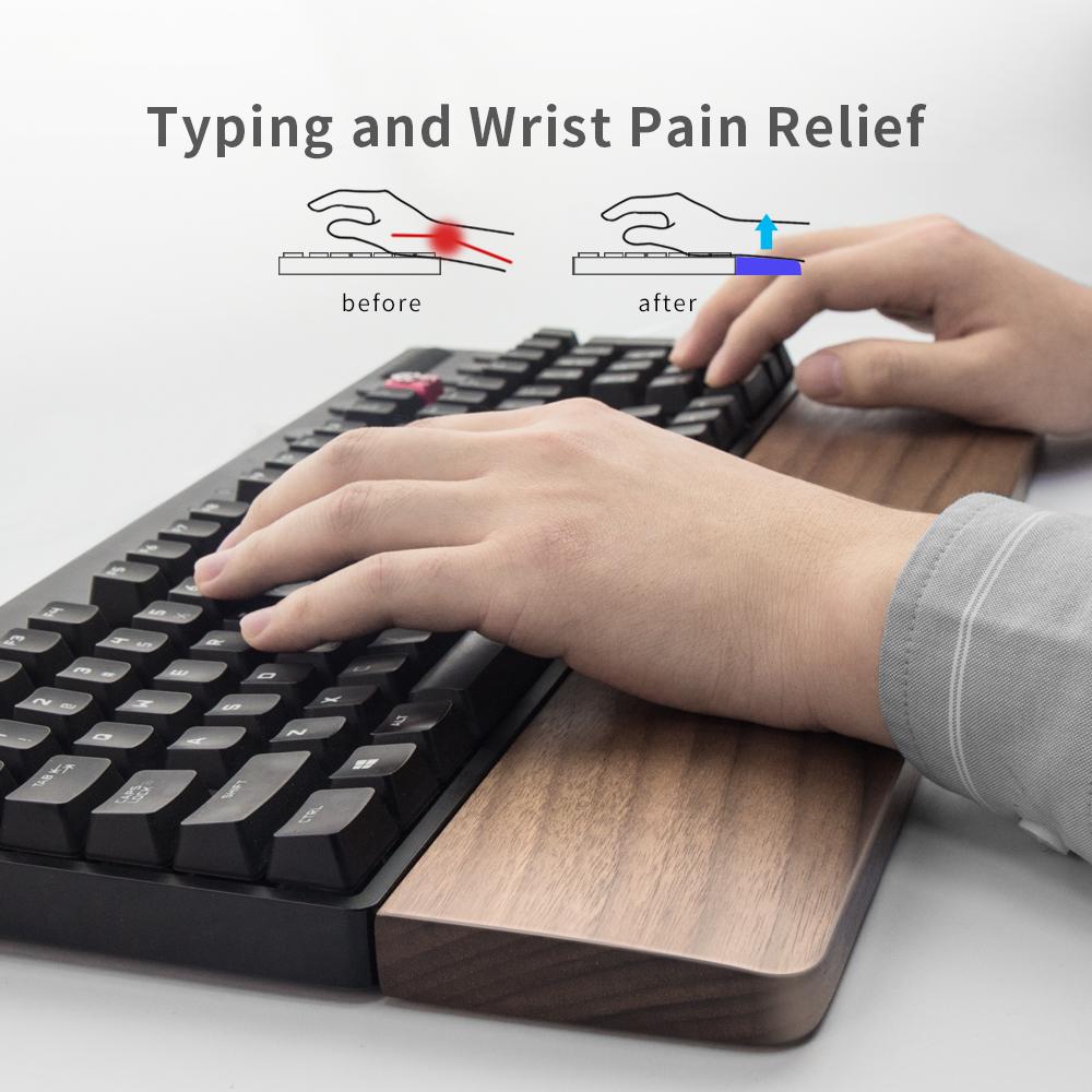 Bàn phím gỗ óc chó Đệm kê cổ tay Bàn chơi game công thái học Vaydeer Hỗ trợ đệm cổ tay