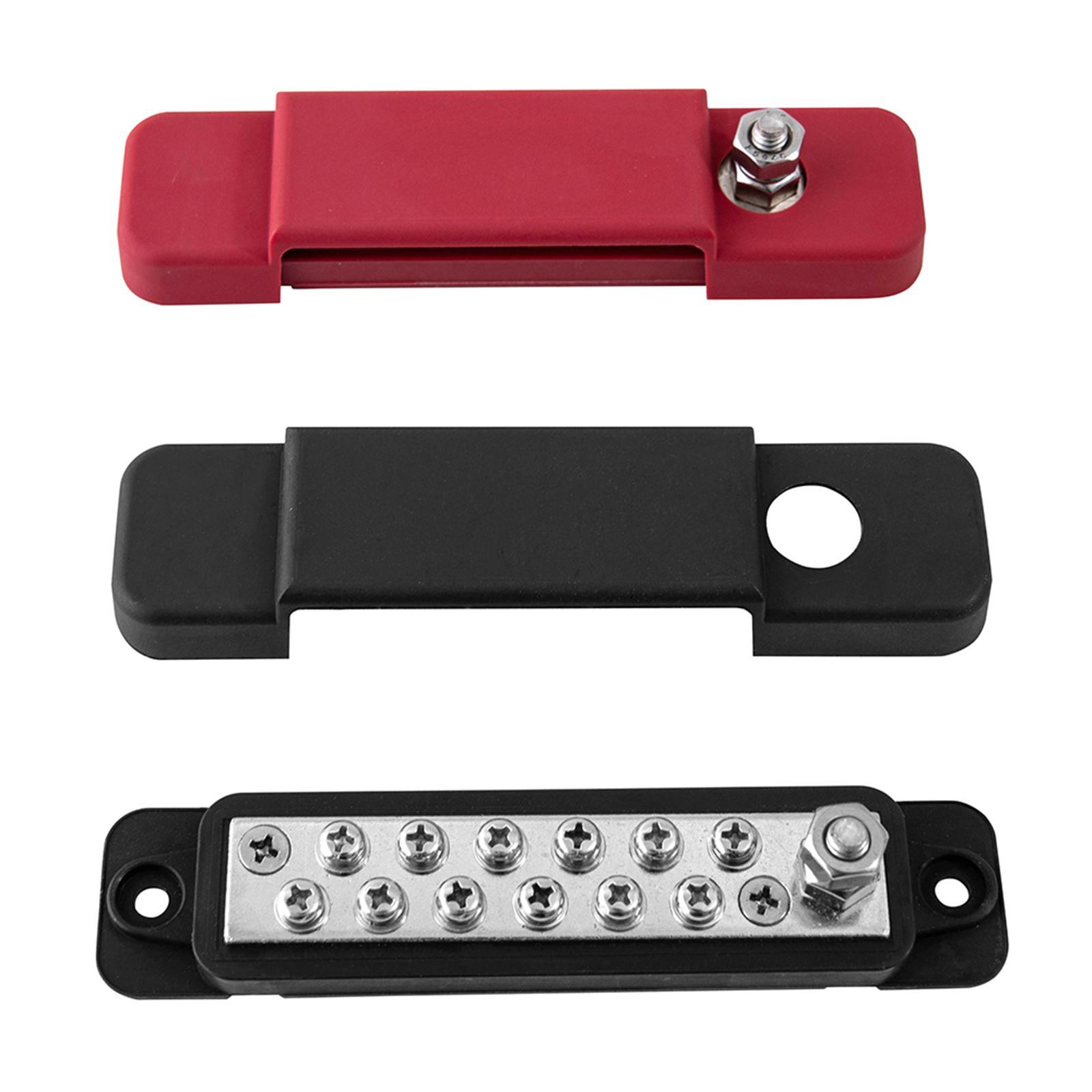12 Terminal Power Distribution Block Bus Bar 48V Easy Installation 180 Amps Rating Marine Bus Bar for Yachts Automotive Solar Wiring RV