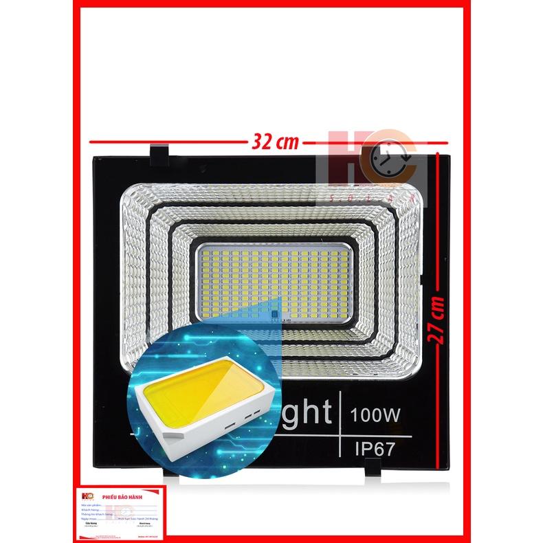 Đèn pha năng lượng mặt trời 100W – Vỏ nhôm, Đèn Led NLMT, Tấm pin NLMT rời, Ánh sáng trắng