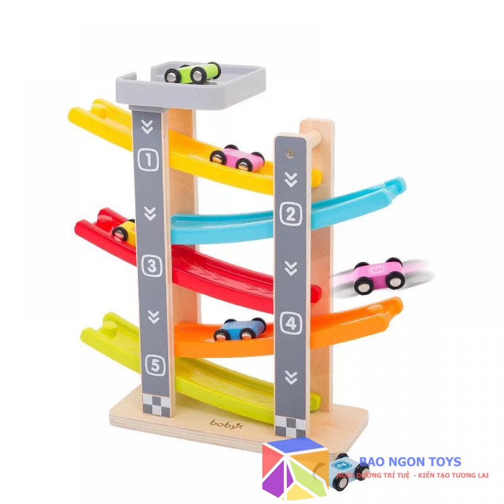Ộ ĐỒ CHƠI ĐƯỜNG ĐUA 4 TẦNG THẢ Ô TÔ CHO BÉ GIÚP BÉ HỌC MÀU SẮC VÀ PHÁT TRIỂN VẬN ĐỘNG TINH - DG95