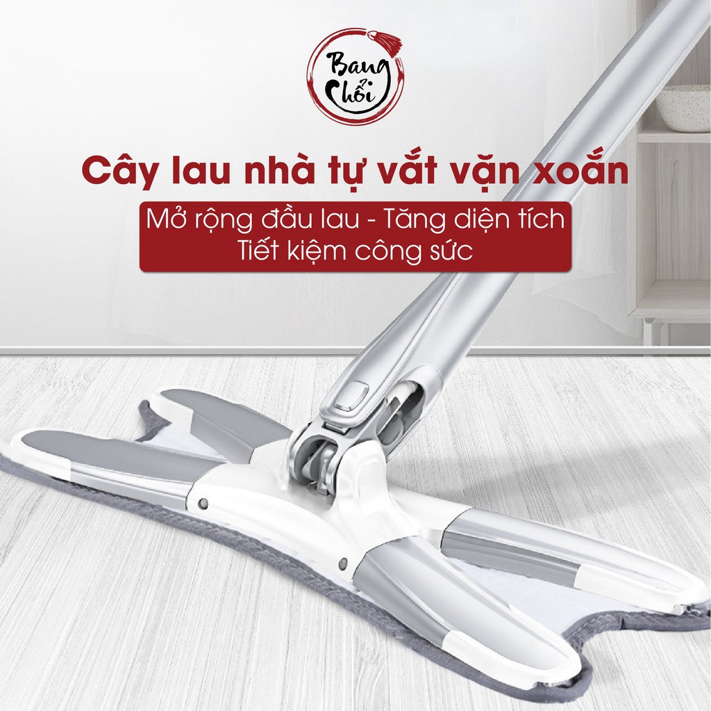 Cây Lau Nhà Tự Vắt Thông Minh Chữ X Xoay 360 Độ