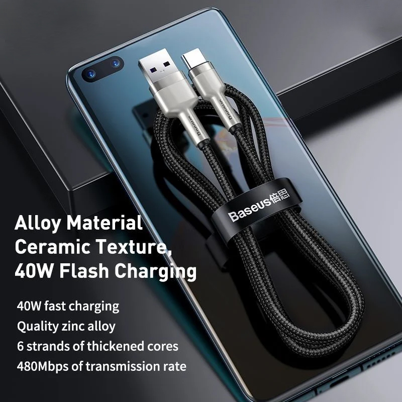Cáp sạc nhanh Baseus Cafule Series Metal Data Cable USB to Type-C 66W CAKF- Hàng chính hãng