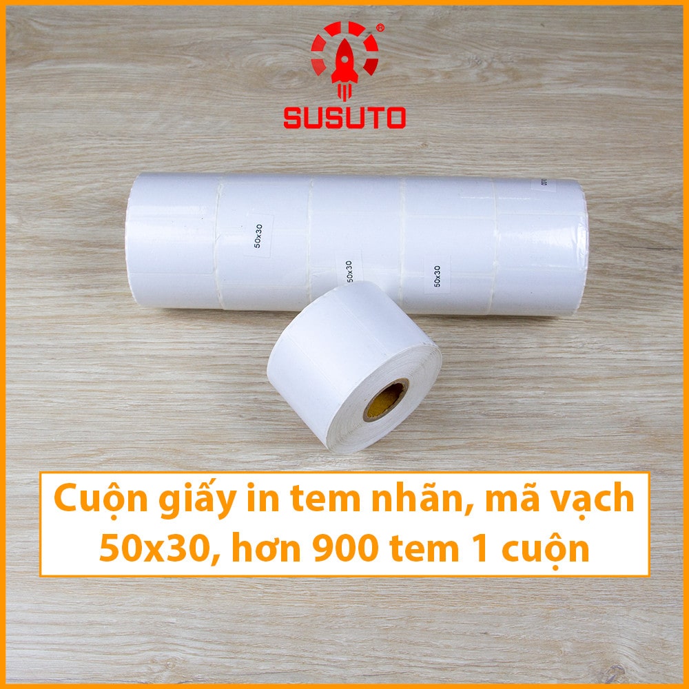 Cuộn giấy in mã vạch khổ 50x30mm - Hàng chính hãng