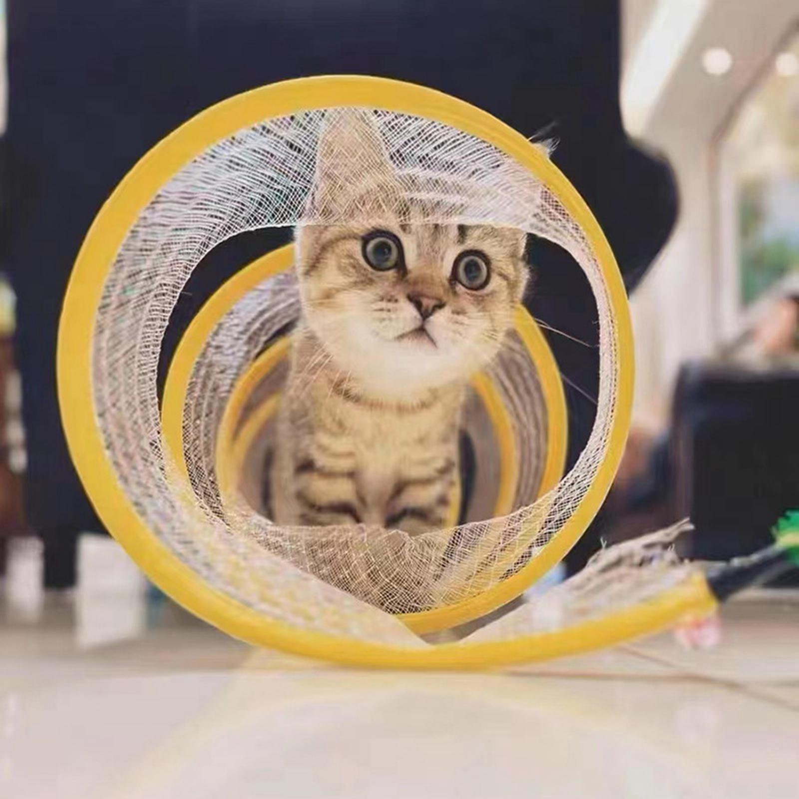 Folding Cat Tunnel Toy Collapsible Cat Tunnel Interactive Toy Portable for Kitty