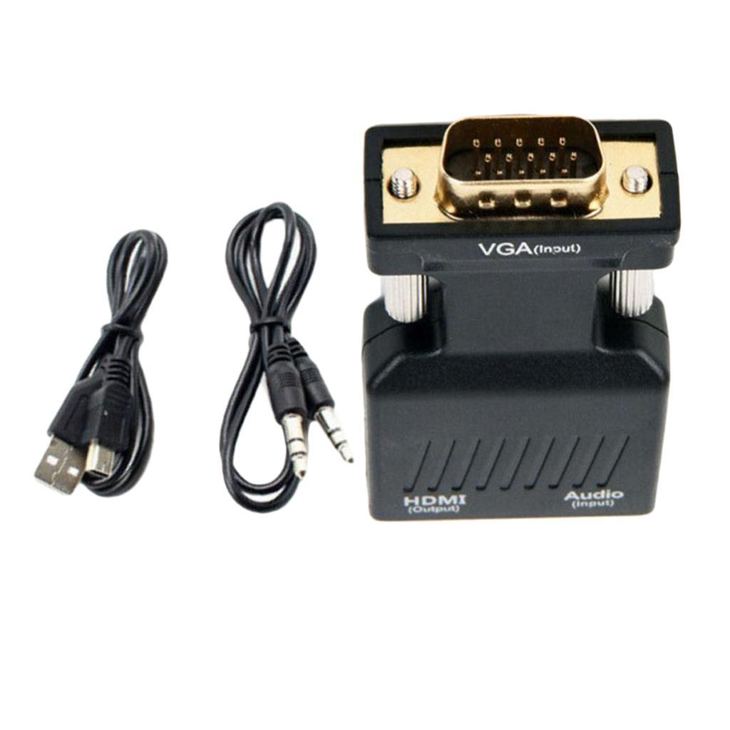 HDMI to VGA Adapter Converter with Audio Support 1080P Signal Output