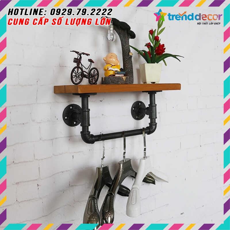 Giá treo kiêm kệ ống nước treo tường gỗ