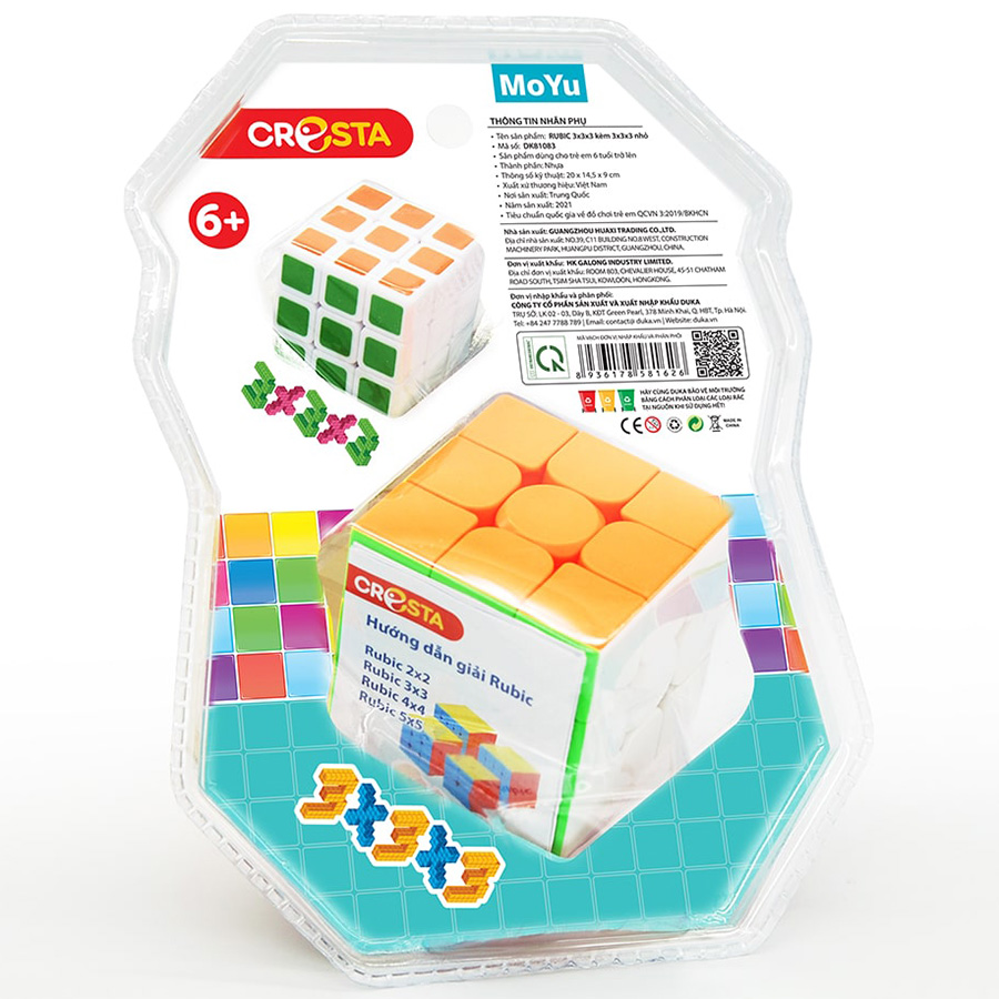 Rubik 3x3x3 (Kèm Rubik Nhỏ 3x3x3) DK81083- Màu Ngẫu Nhiên