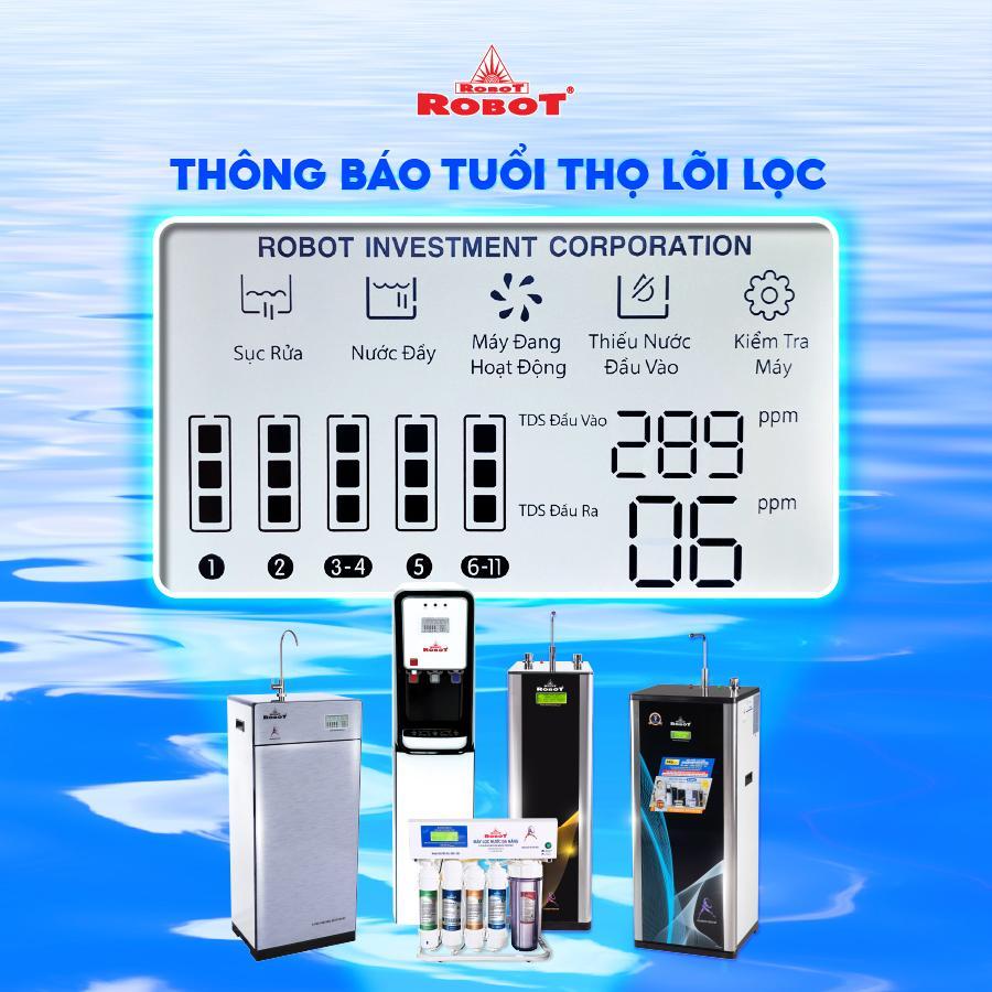 Máy Lọc Nước ROBOT LUX PRO 239W-UR Công Nghệ R.O + UF Vi Mạch LCD Đa Năng Công Suất 20Lit/ Giờ Tủ Đứng - Hàng Chính Hãng