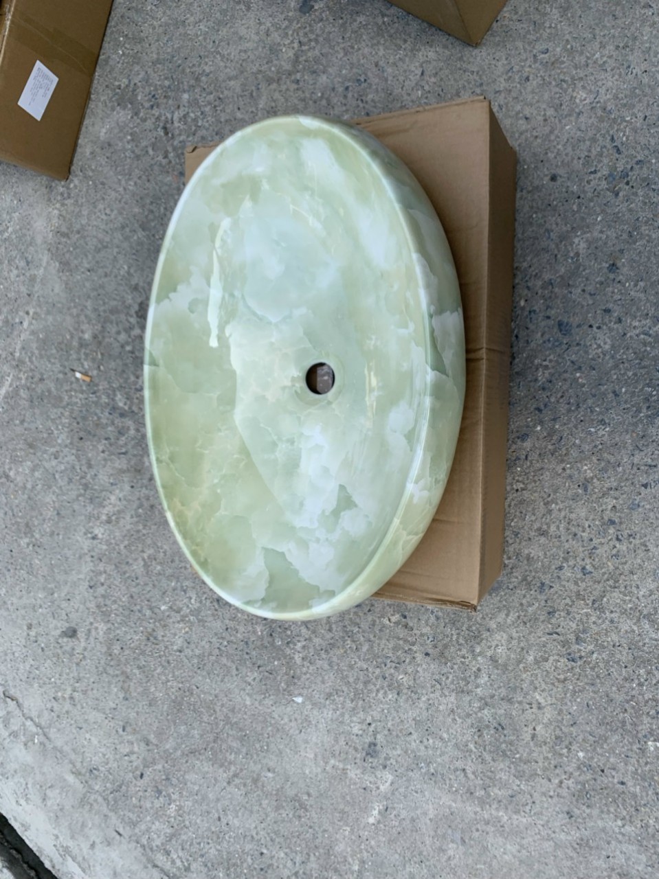 CHẬU LAVABO ĐẶT BÀN ELIP VÂN ĐÁ CAO CẤP5