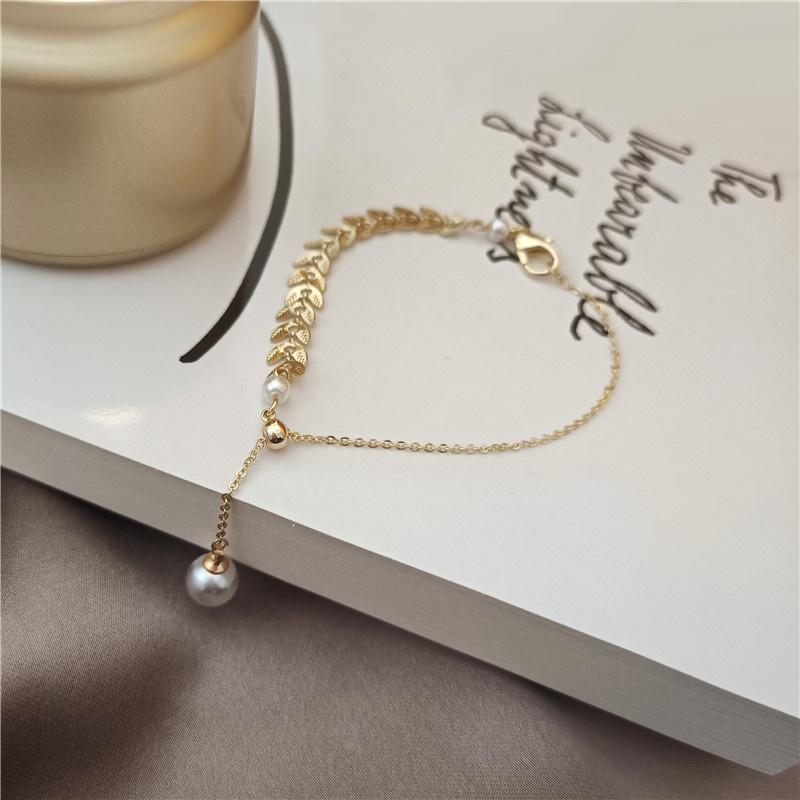 Korean Wheat Ear Pearl Bracelet Female Simple Temperament Adjustable Friendship Bracelet for Women