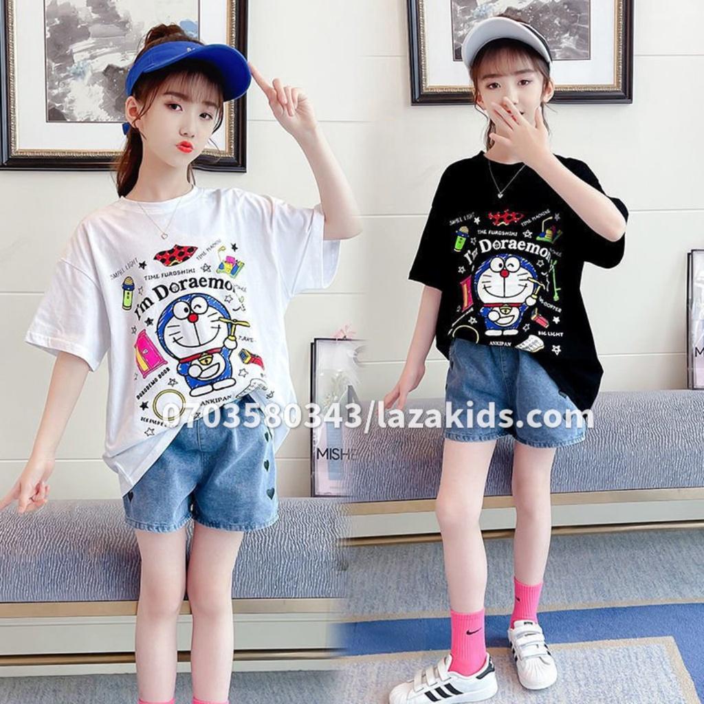 Áo Thun bé gái QUẢNG CHÂU FORM RỘNG 8 TUỔI 10 TUỔI 12 TUỔI 14 TUỔI LAZAKIDS Áo phông trẻ em vải 100%cotton co giãn thoá