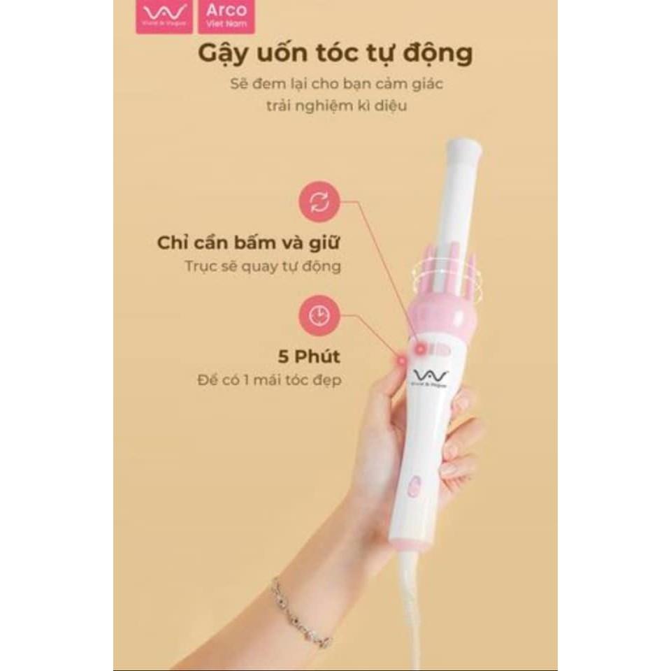 GẬY UỐN XOĂN XOAY TỰ ĐỘNG 360 độ VIVID và VOGUE