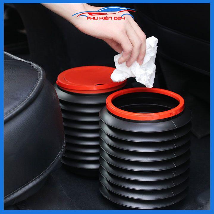 Giỏ gấp gọn đa năng có quai xách đựng đồ, đựng rác, đựng nước vật dụng treo xe