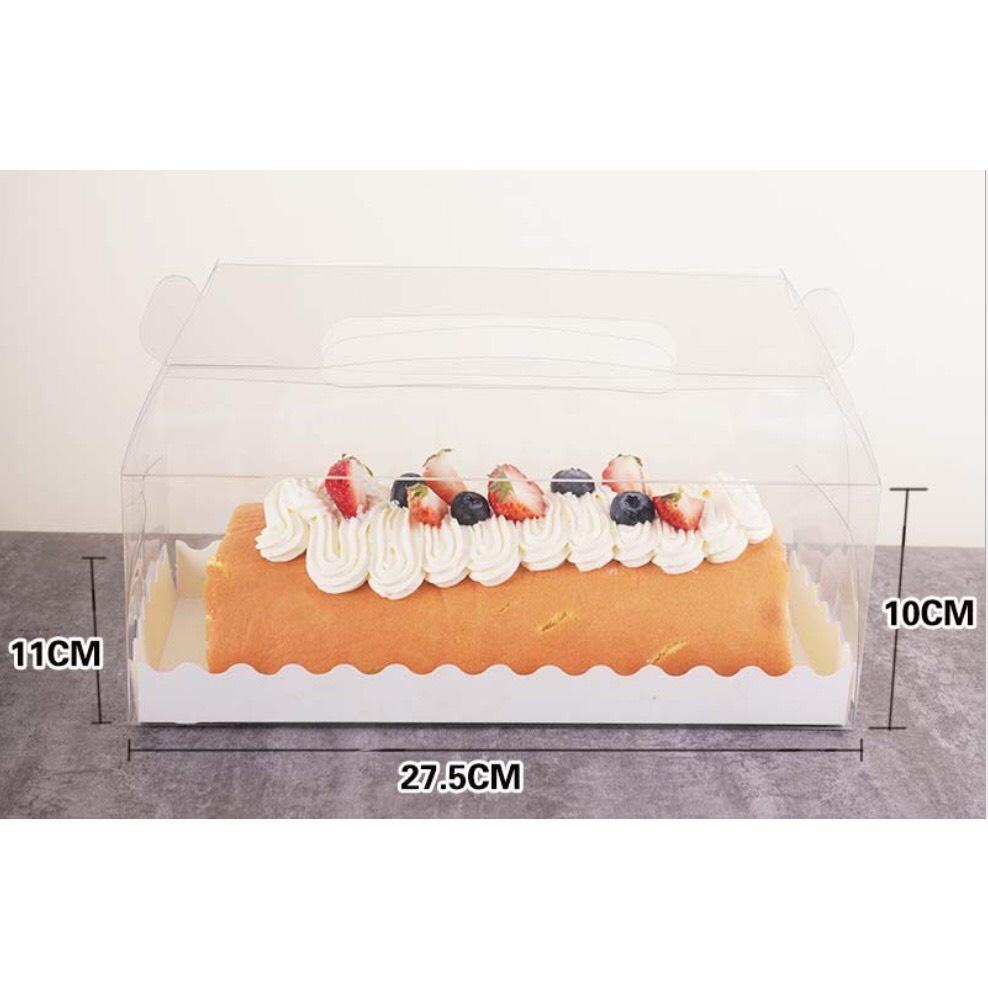 5 Hộp mica quai xách đựng bánh cuộn trong suốt