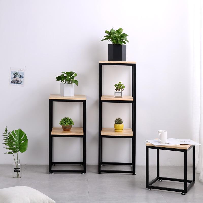 Kệ trang trí phòng khách đẹp đơn giản, kệ để đồ đa năng khung sắt KTT01 gỗ CN phủ melamine cao cấp