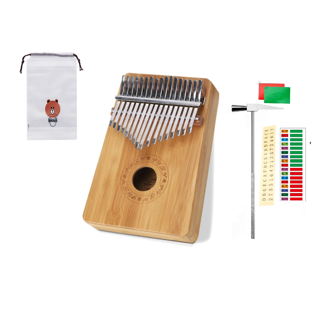 Kalimba 17 phím gỗ Mahagony JKLIM998 - Tặng túi đựng đàn xinh xắn