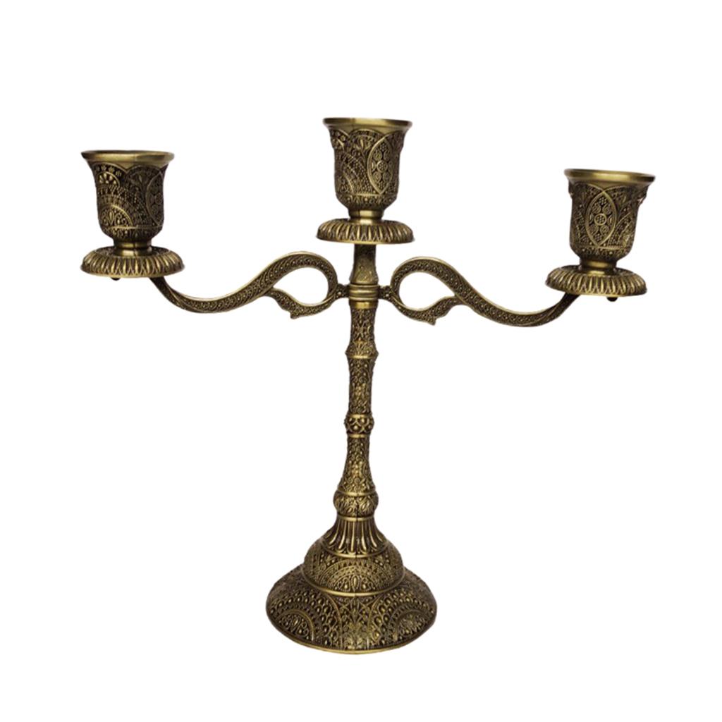 Antique Style Candle Holder Bronze Candelabra For Wedding Party Votive