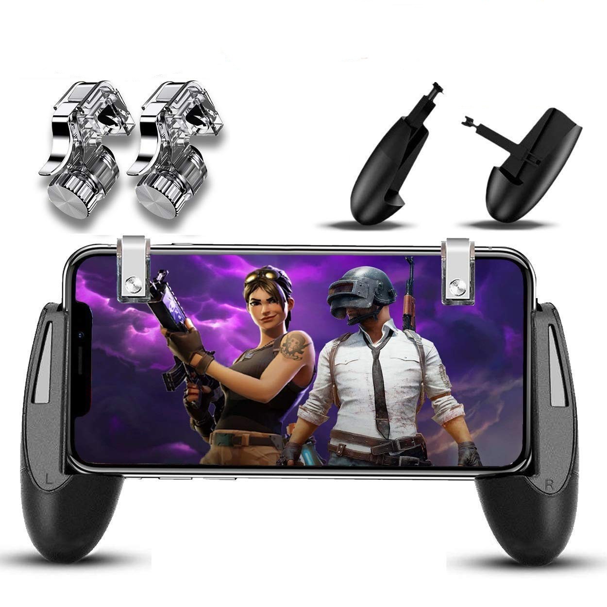 COMBO PUBG Bộ Tay Cầm Chơi Game Trứng + Bộ 2 Nút Controller Chơi Game PUBG R11