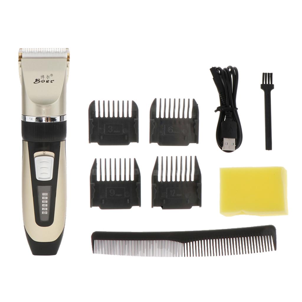 Unisex Rechargeable Low Noise Adjustable Speed Electric Hair Trimmer Kit