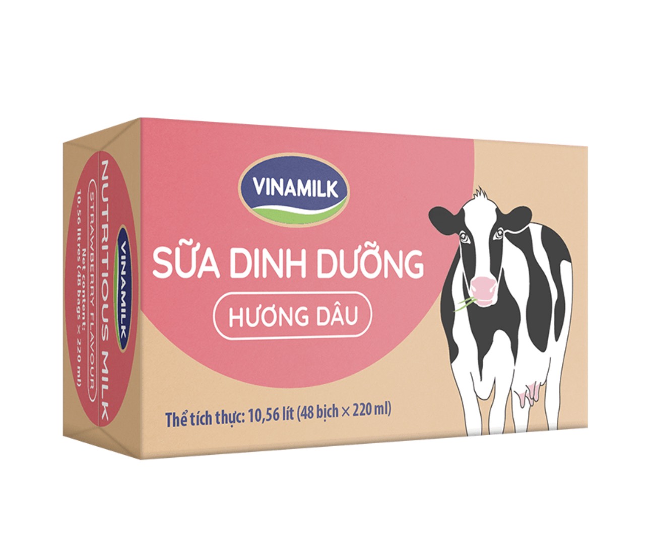 Thùng 48 Bịch Sữa Dinh Dưỡng Vinamilk Hương Dâu