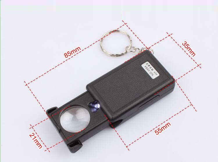 Kính Lúp Cầm Tay Hình Chữ Nhật Có Đèn Độ Phóng Đại 45X