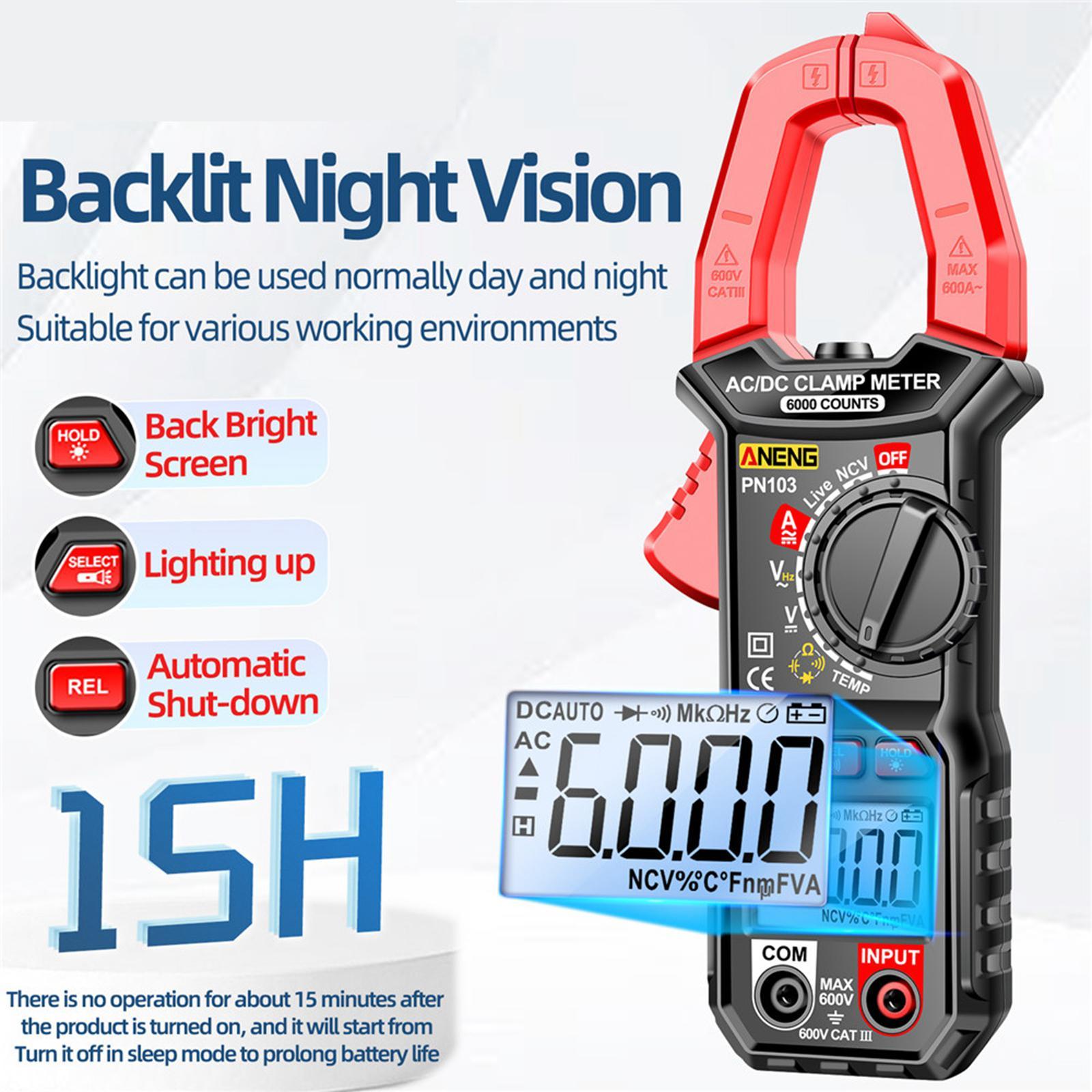 Digital Clamp Meter  DC Current Professional Multimeter 6000 Counts