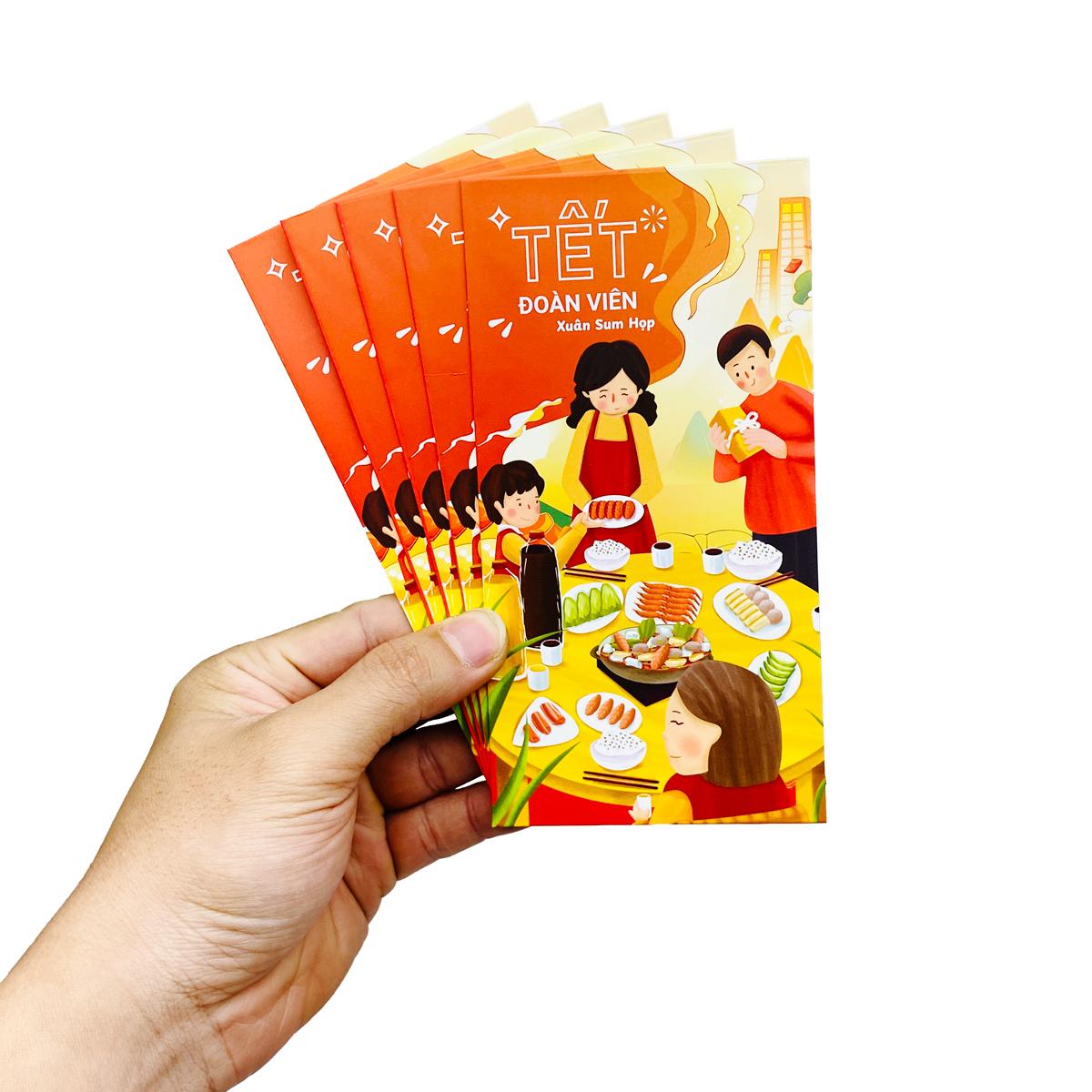 Bộ 5 Bao Lì Xì Tết Bính Ngọ 2026 - Tết Đoàn Viên - futurebook L188 - Xuân Sum Họp