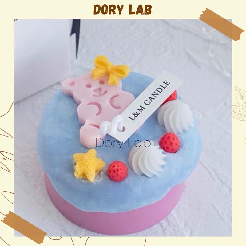 Nến Thơm Bánh Kem Sinh Nhật Gấu Con Cute Hàn Quốc, Phụ Kiện Decor, Quà Tặng - Dory Lab