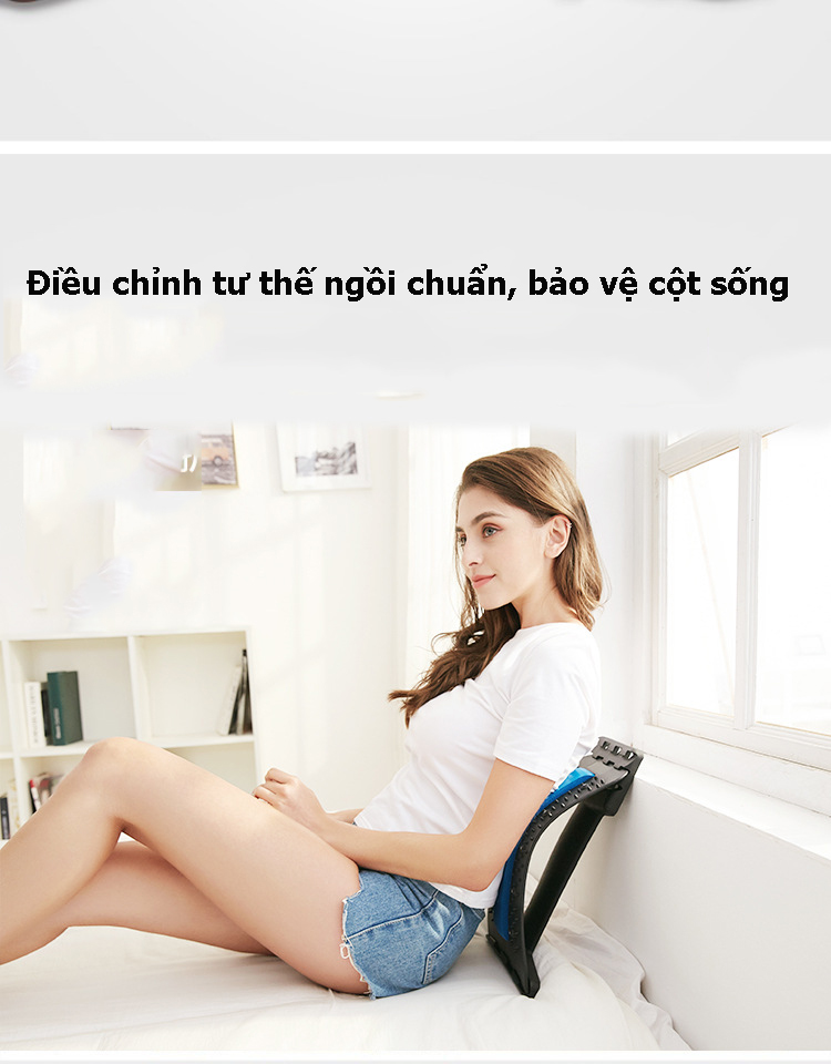 Khung Nắn Chỉnh Cột Sống Lưng, Eo - Phiên Bản Nâng Cấp Đặc Biệt Với Các Chấm Từ Trường - Châm Cứu, Trị Liệu, Giảm Đau Hiệu Quả - Đệm Lưng Bằng Silicone Cao Cấp, Êm Ái - Bảo Vệ Vùng Cột Sống Lưng - Hàng Cao Cấp - Giao Màu Ngẫu Nhiên