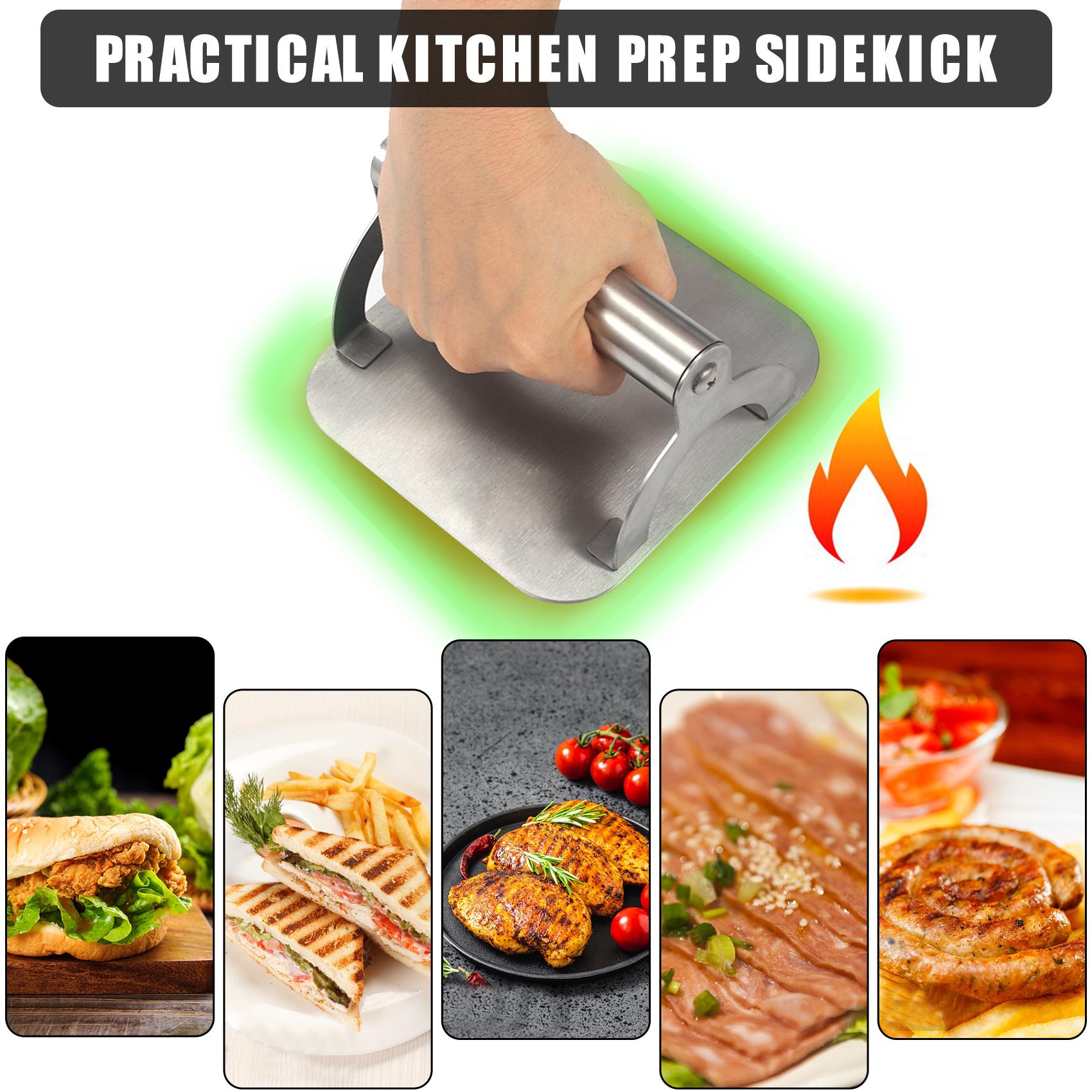 Non-stick Burger Press with Ergonomic Handle Food-grade Stainless Steel Burger Press Bacon Sausage BBQ Grill